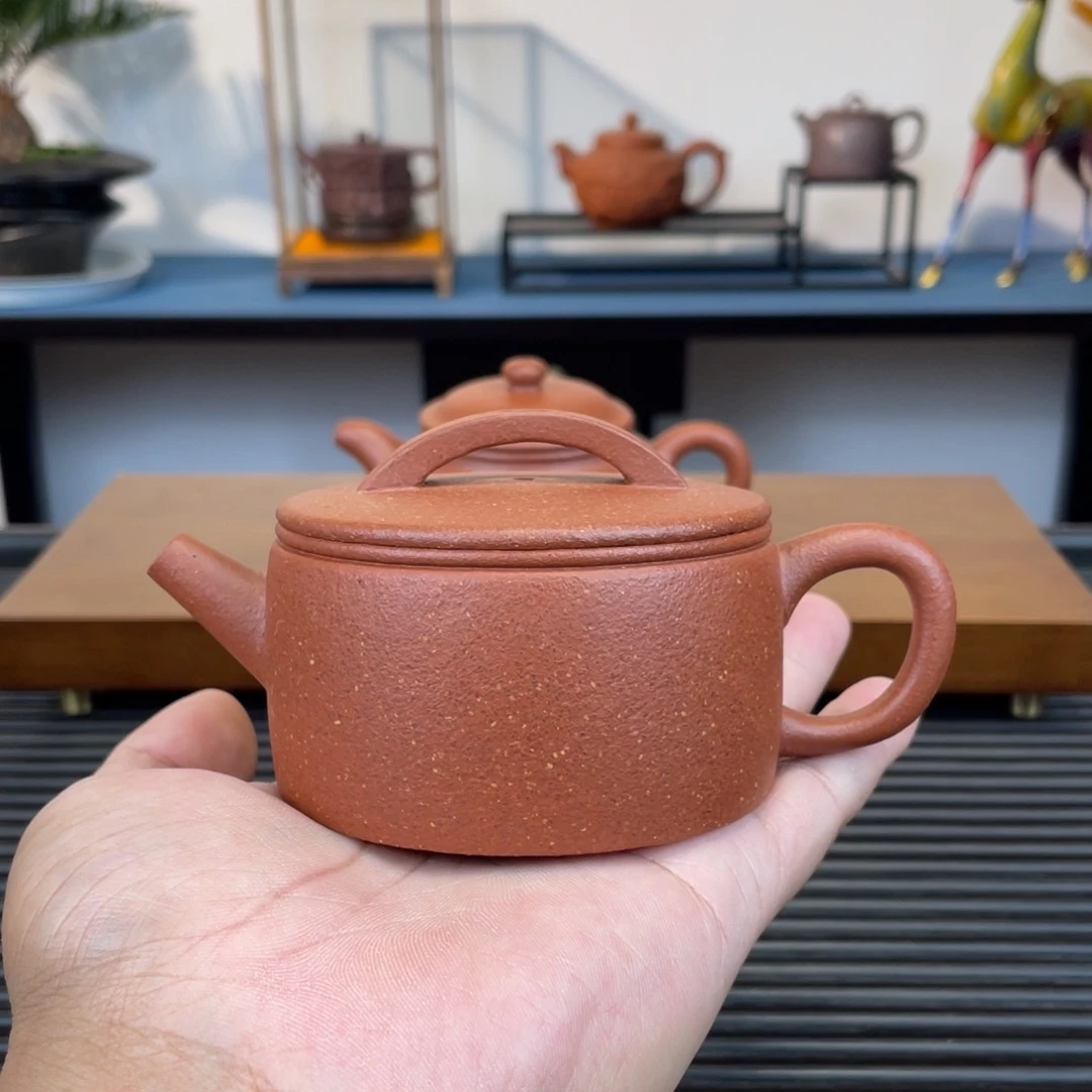茶壶紫砂红降坡汉瓦170cc
