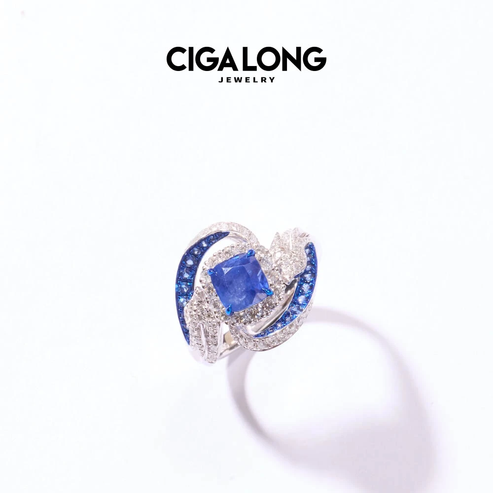 CIGALONGCIGALONG PT950蓝宝石戒指4183