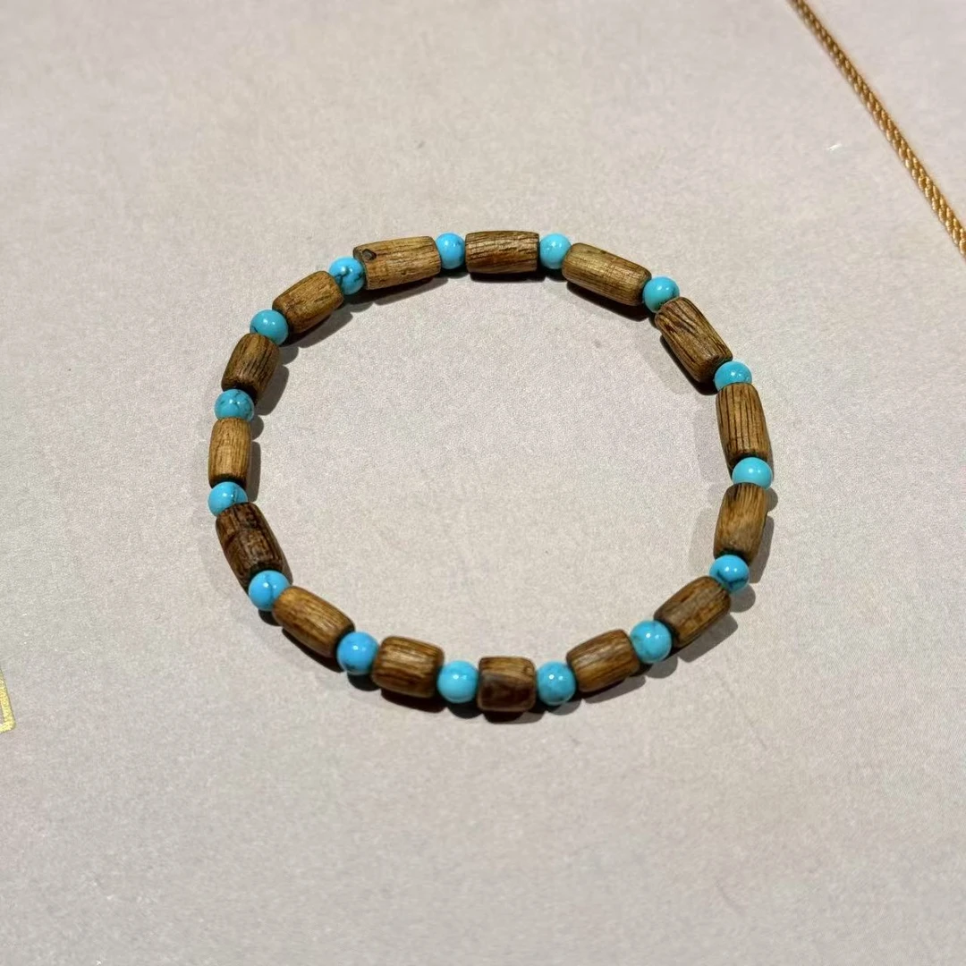 香境 二十年老店绿松单圈奇楠沉香手串女士安神静心佩戴礼物