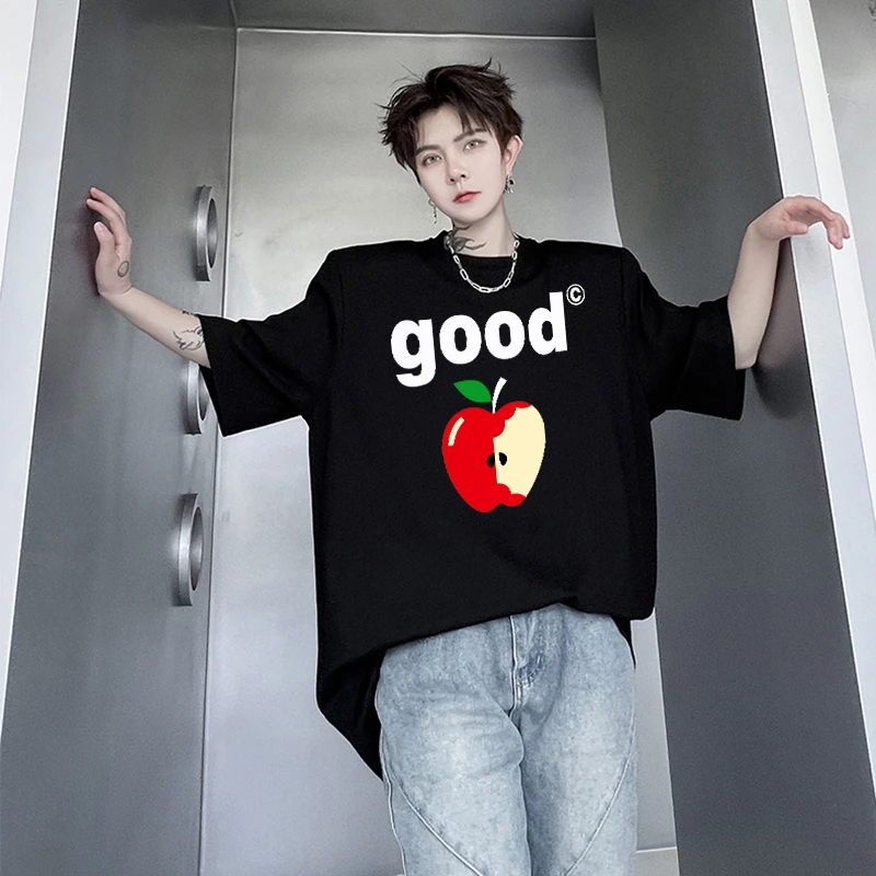 夏季男士短袖T恤冰丝宽松休闲圆领打底衫潮流百搭上衣