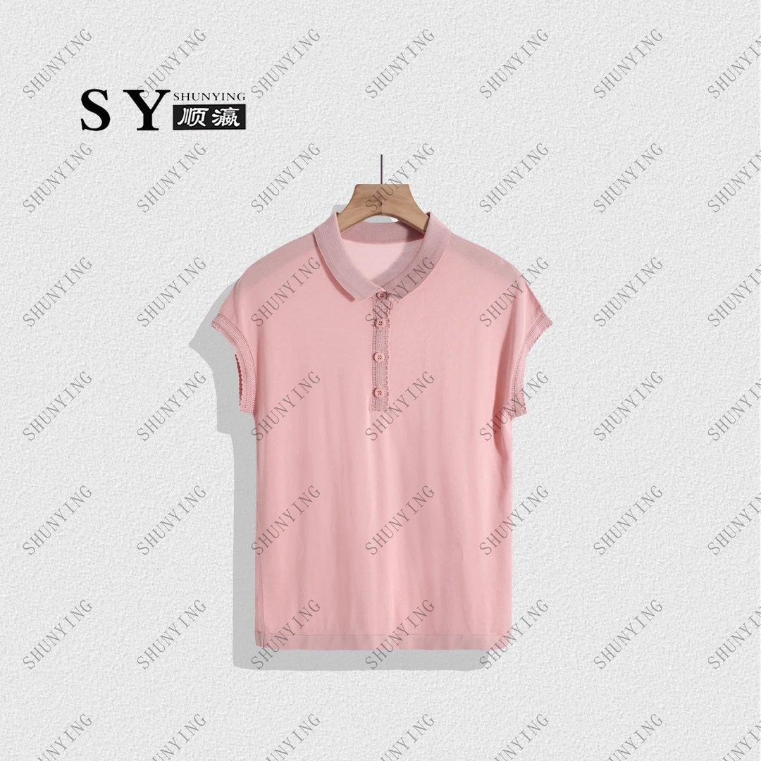 【顺瀛】夏季新款时尚简约小翻领无袖针织T恤SY62ZZ7781