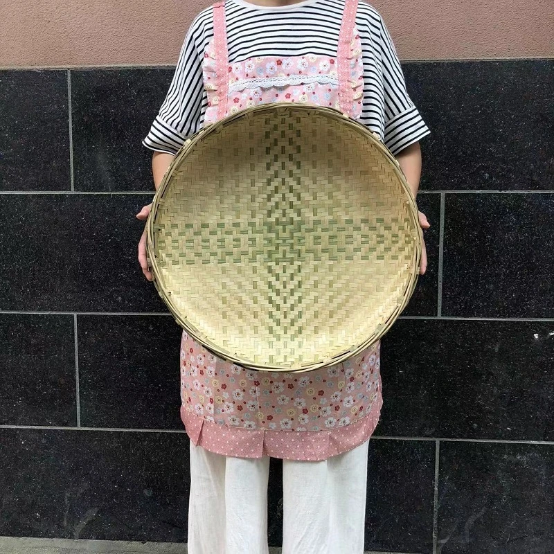 手工竹制品晾晒竹簸箕晒匾底部有加固