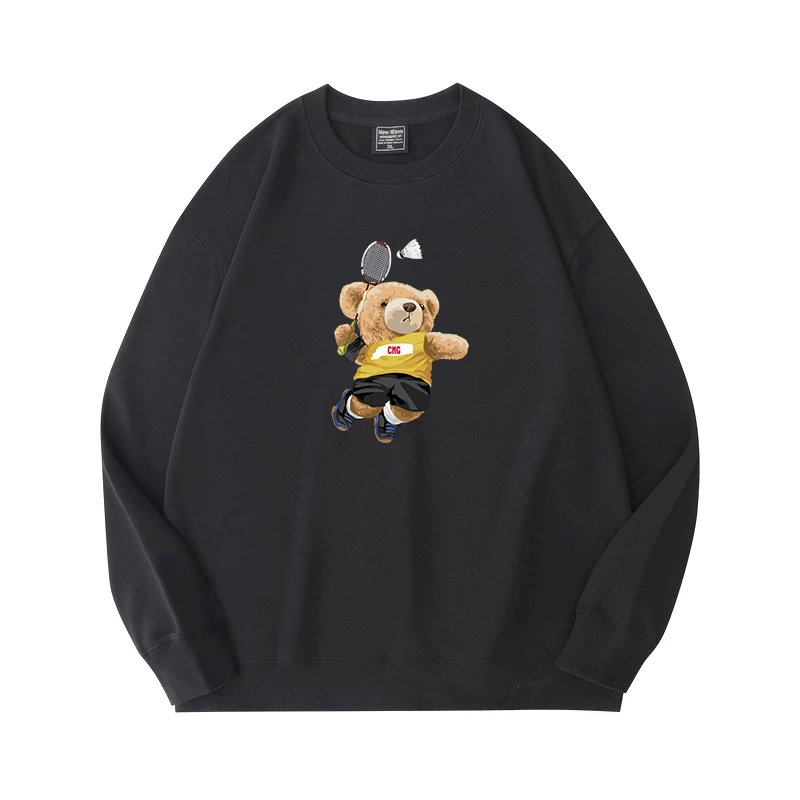 特大码300斤潮牌卫衣男宽松秋冬时尚宽松新款加绒运动圆领男外套