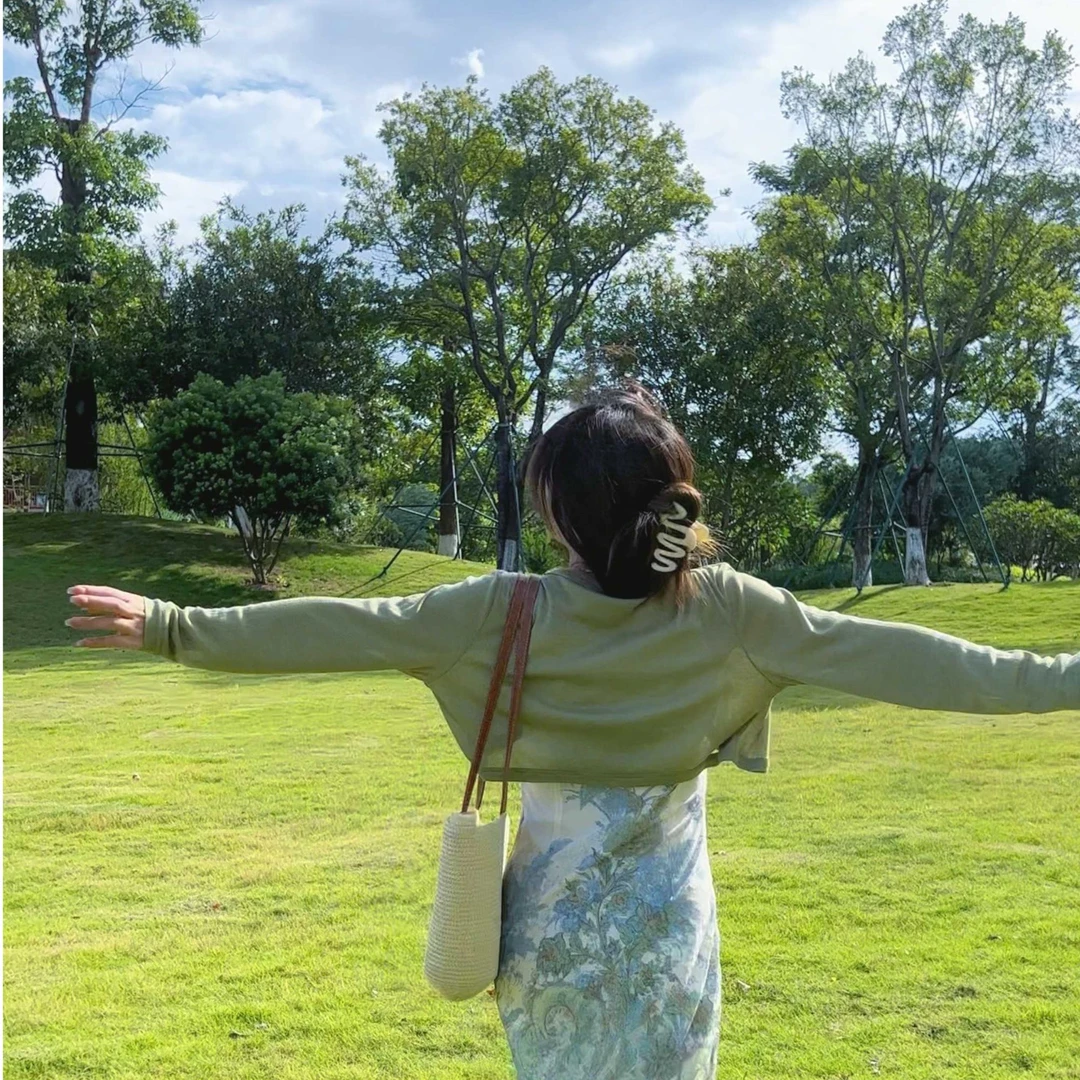 奈奈妮【青提开衫】开衫T恤绿色开衫百搭洋气小清新352