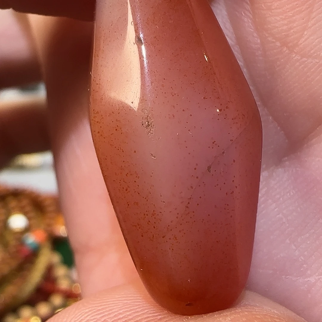 合金颈饰玛瑙/玉髓满朱砂清玛30x14