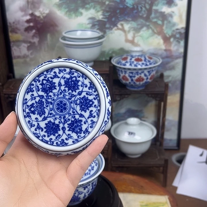 盹***盹其他瓷缠枝莲盖置