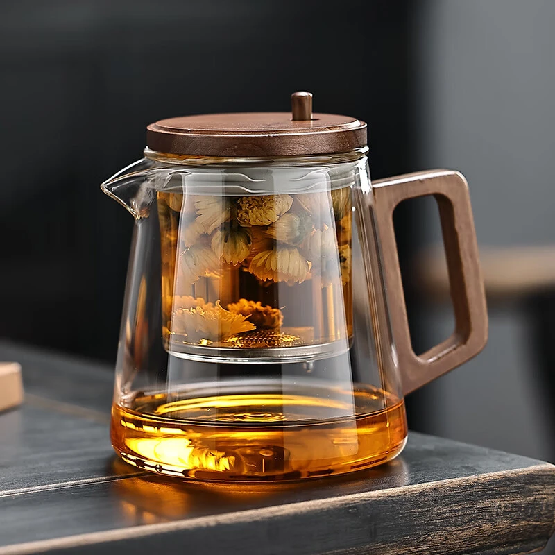 耐热泡茶壶飘逸杯全玻璃内胆2025新款按压式一键茶水分离杯冲茶器