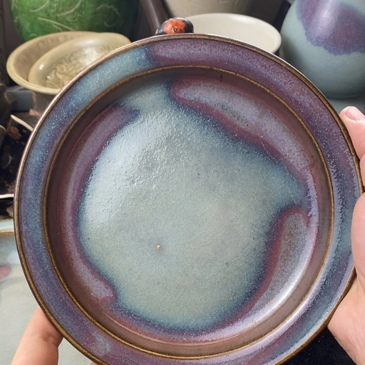 炉用****2钧窑摸斑窑变折沿盘