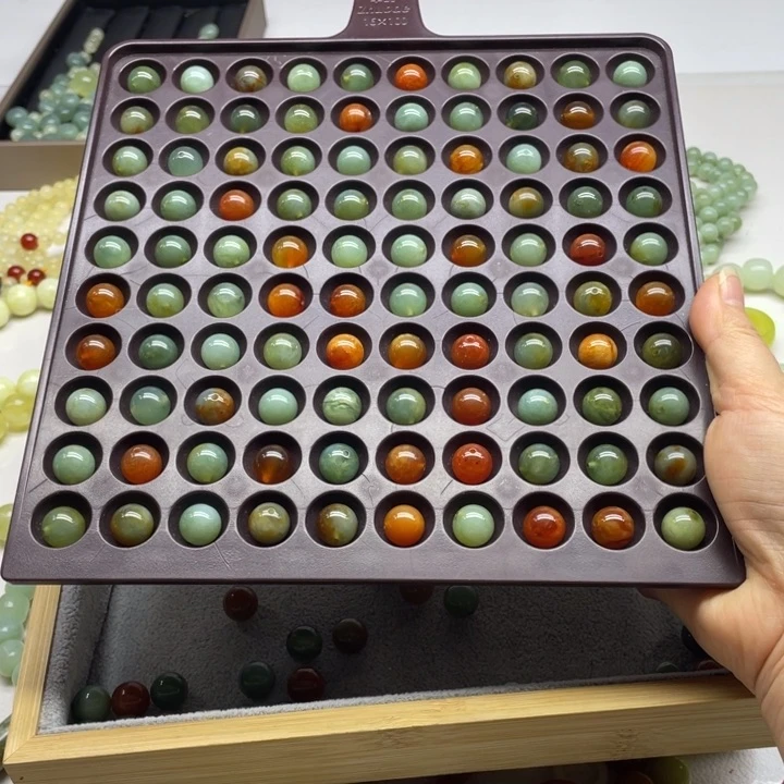 蛇纹石玉散珠100粒未镶嵌清**莱