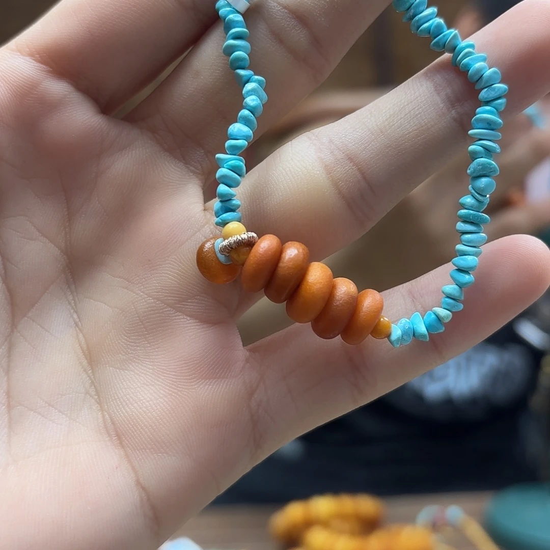琥珀未镶嵌珠宝奇石手串