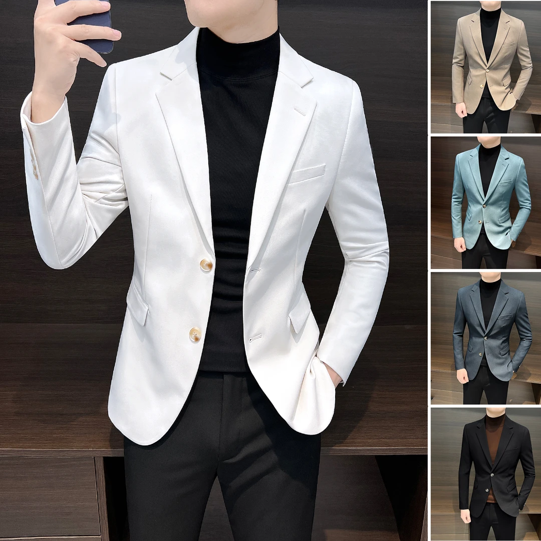 休闲西装外套男款新款商务男装2025痞帅高级感修身男士帅气小西服