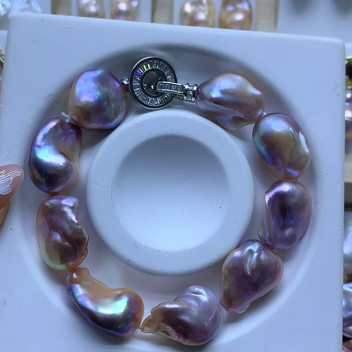 淡水珍珠耳饰银S925镶嵌K*