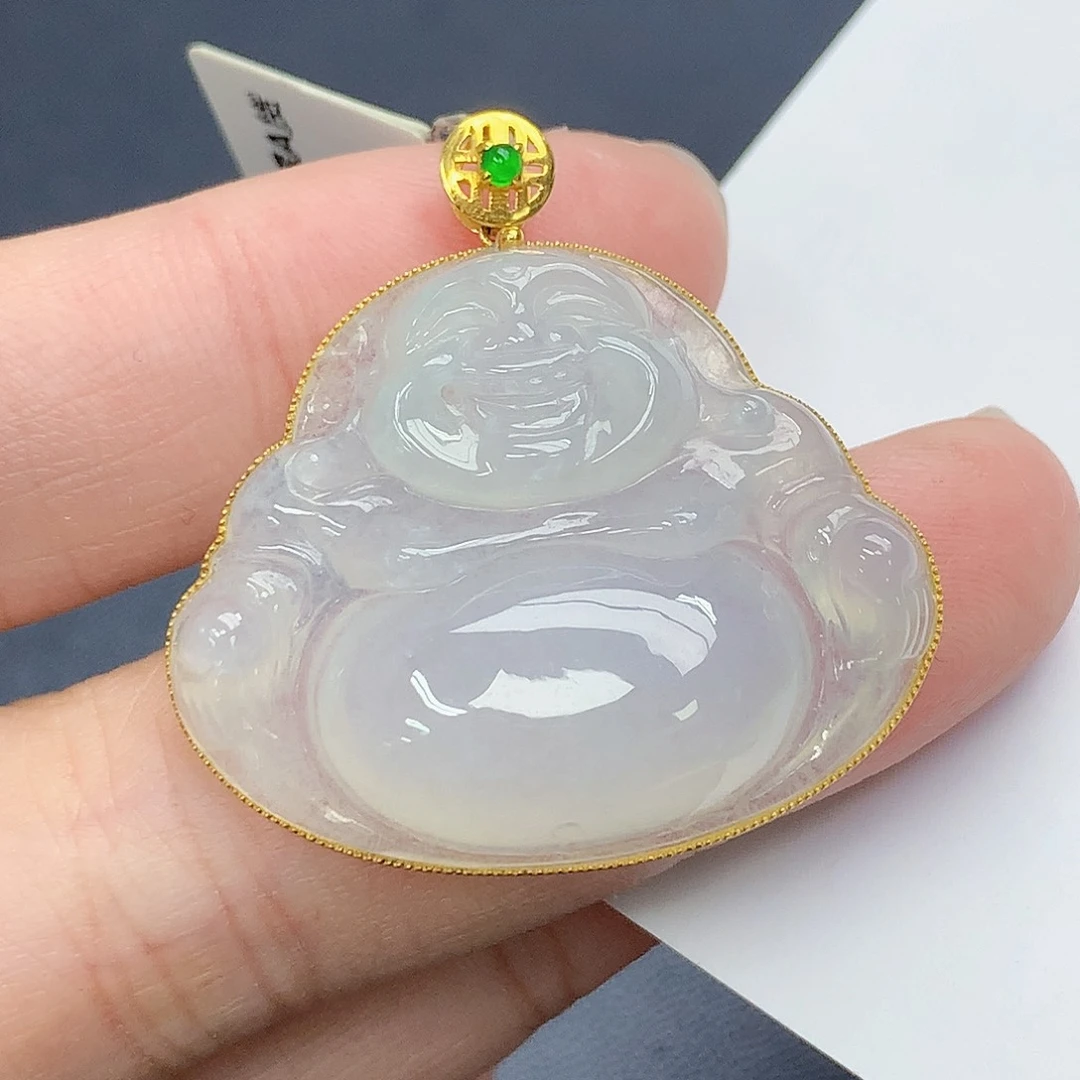 颈饰18K金镶嵌翡翠