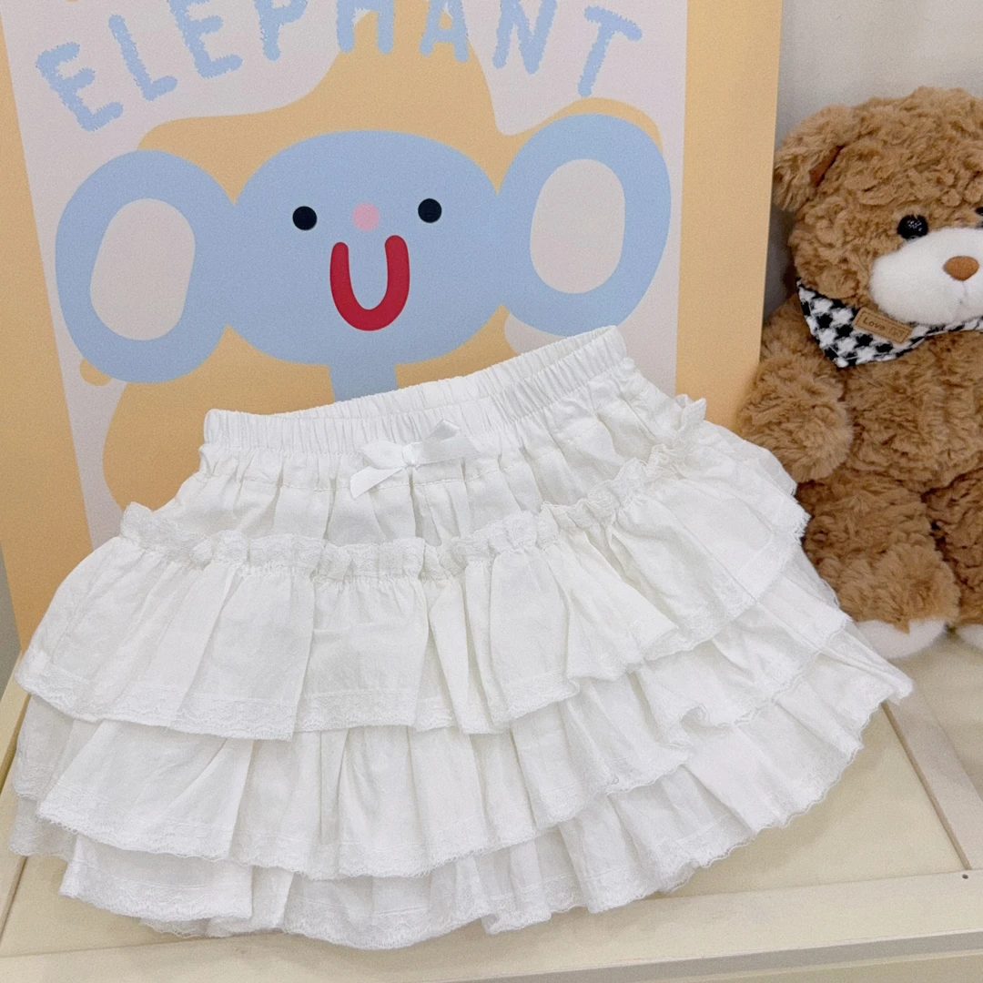 【XTL】2025新夏百搭花苞蕾丝拼接蛋糕裙裤2866