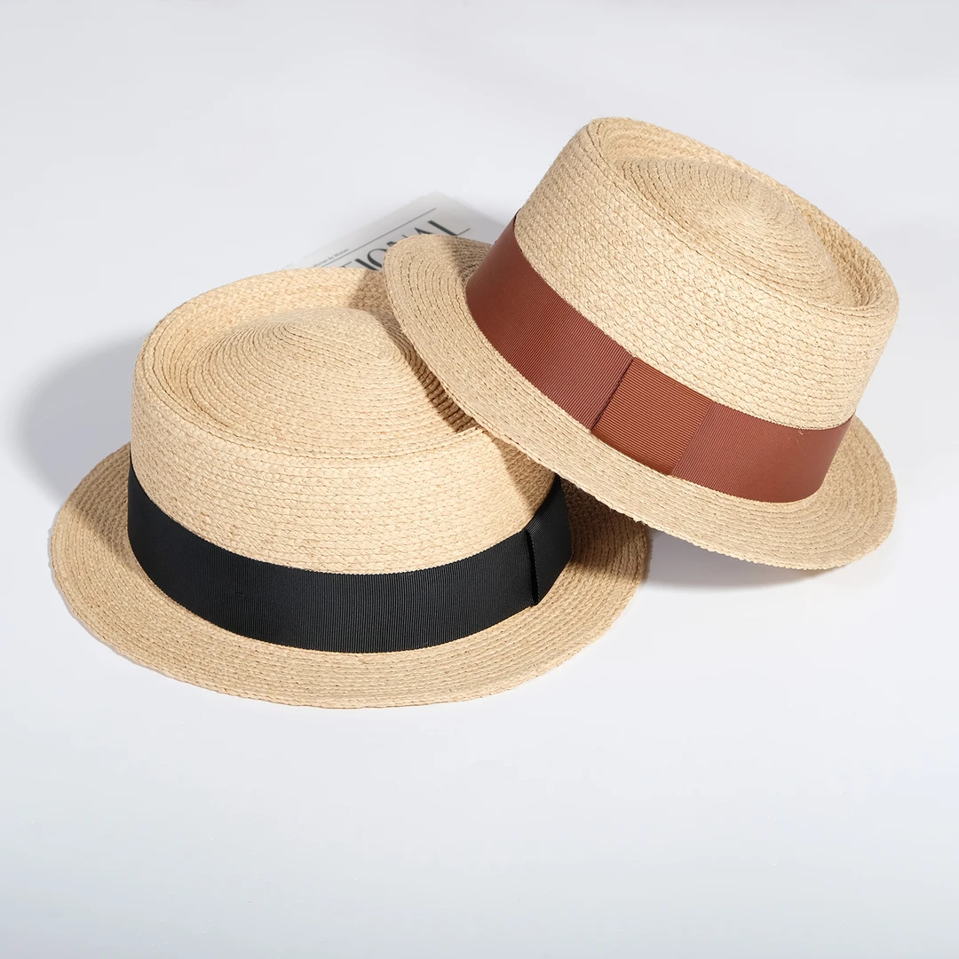 MODE【浅夏】拉菲草凹顶小礼帽出游防晒遮阳草帽