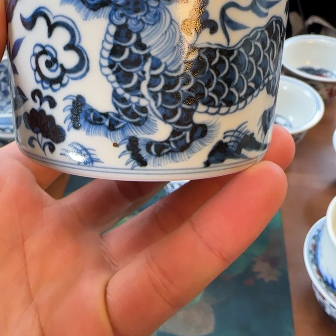 W***Y摆件陶柴窑青花麒麟