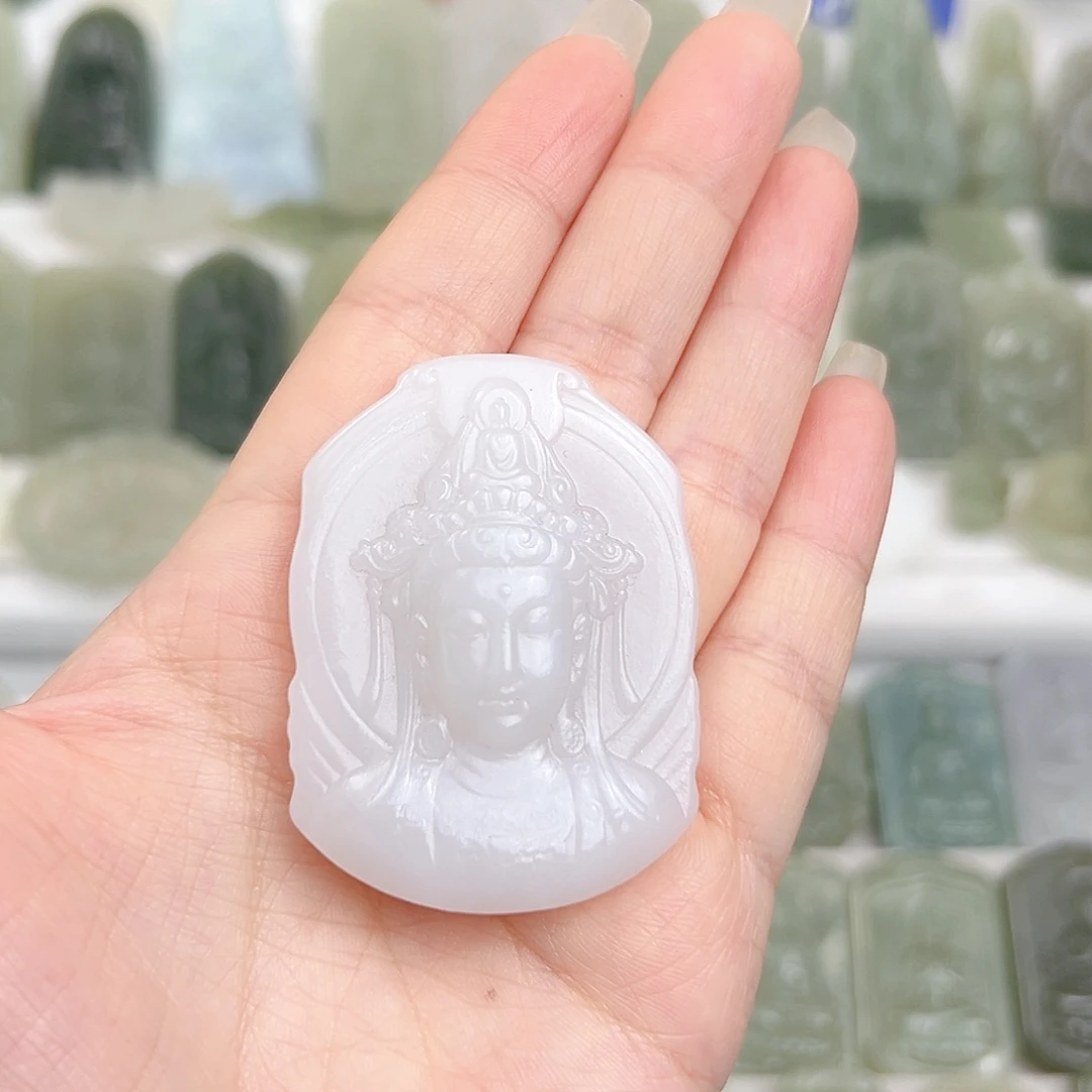 颈饰未镶嵌和田玉观音