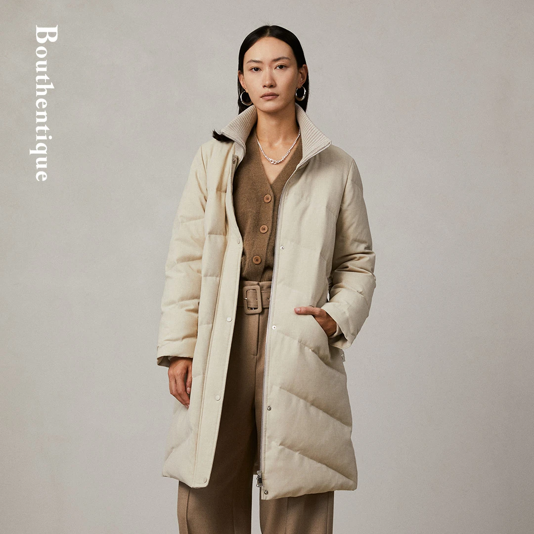 Bouthentique时尚立领中长款羽绒外套222421I1R13
