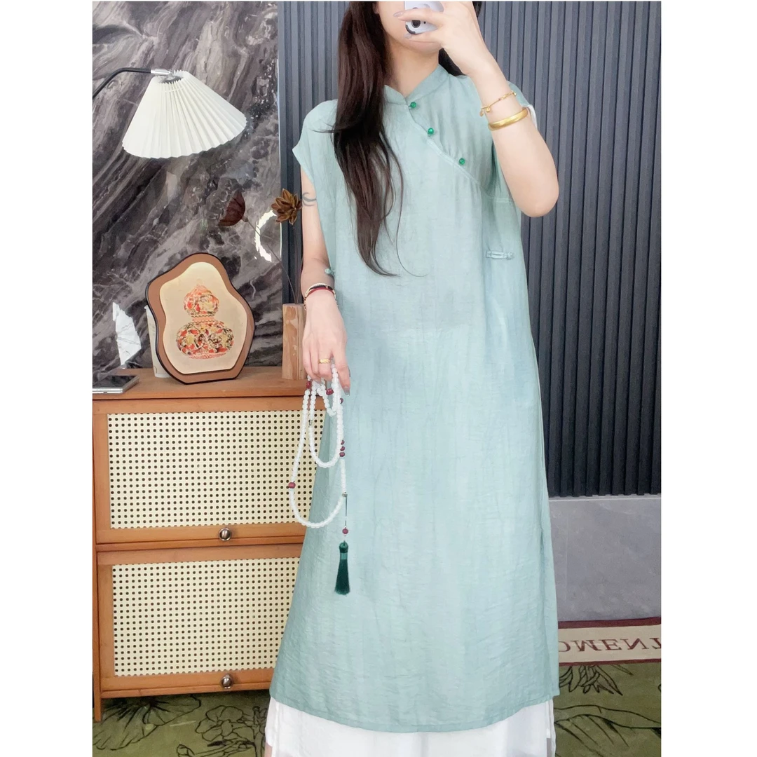 【依然】（江南）新中式国风夏季宽松无袖女款连衣裙