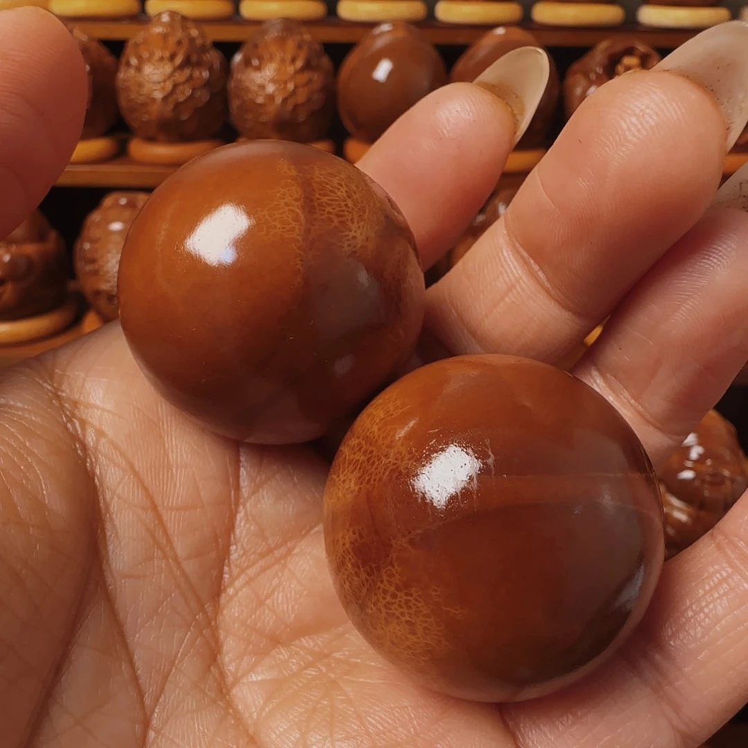 橄榄核把件光珠手把件34