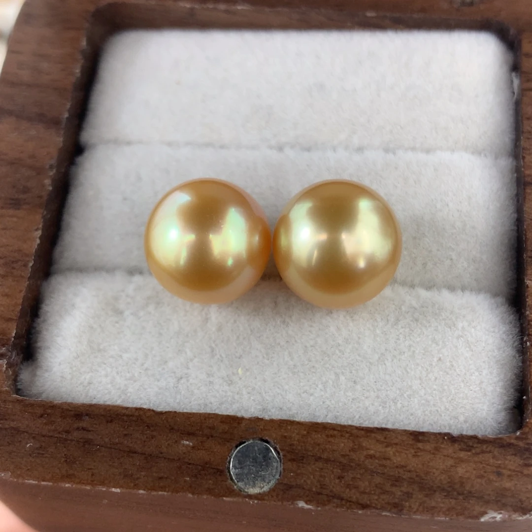 定制海水珍珠未镶嵌裸珠浓金正圆10-11mm