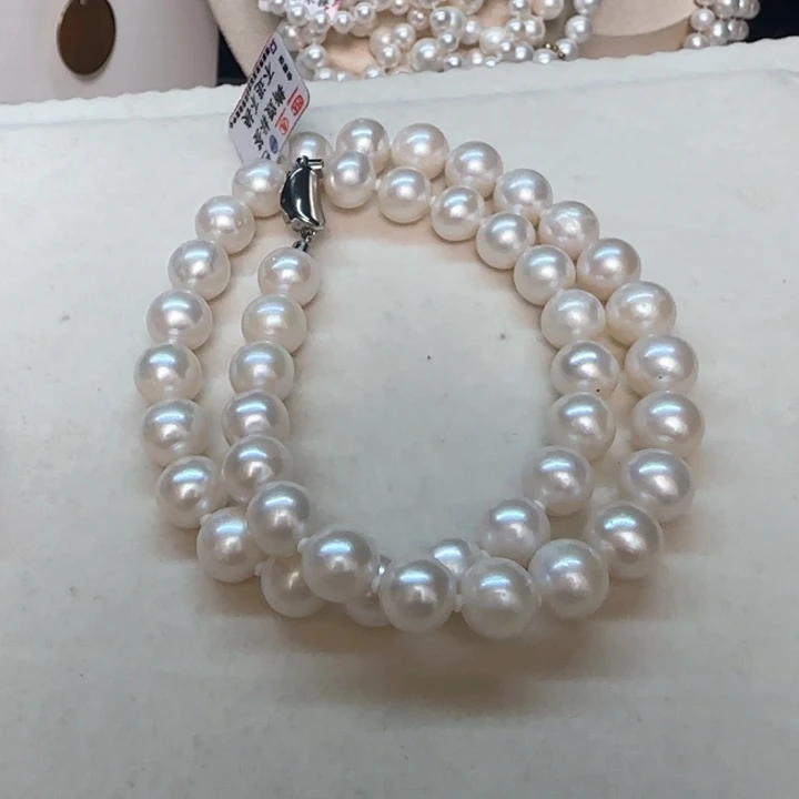 项链银S925镶嵌淡水珍珠