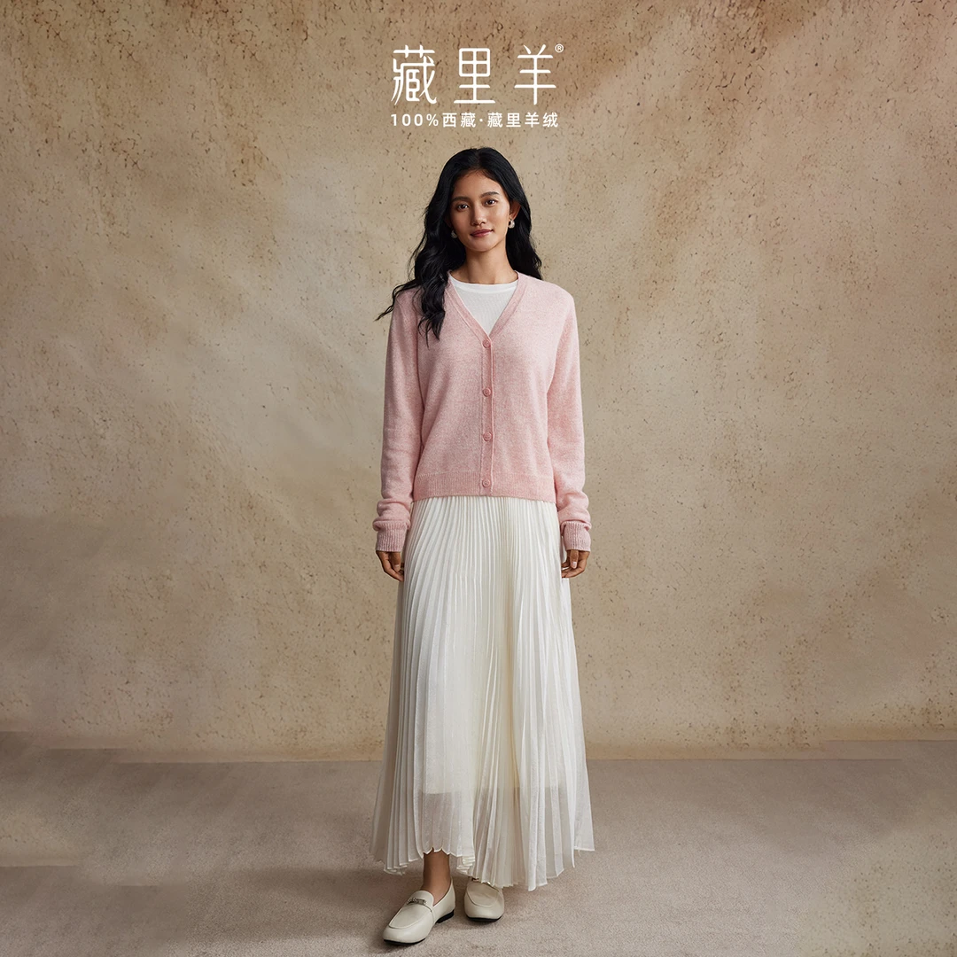 藏里羊【奶油云朵】爆款0压裸肤感空气羊绒开衫温婉大方衣服BC01196