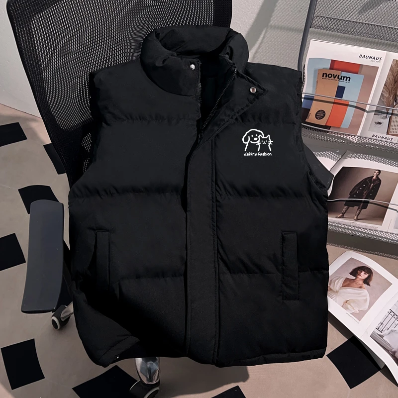 Dekkry潮牌美式港风加厚立领冬季棉袄棉服男女款马甲拉链重磅外套