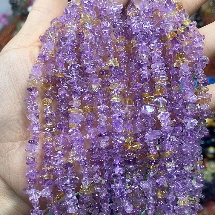 未镶嵌玛瑙/玉髓珠宝半成品天然高透紫水晶绕手4圈