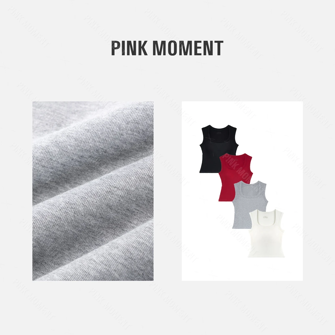 PM王囡囡 黑/白/红/灰色大方领净版美背（带胸垫） ND1C1424