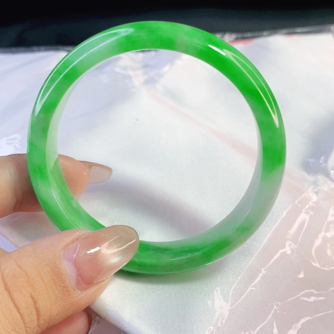 翡翠手镯未镶嵌50 天然缅甸a货翡翠