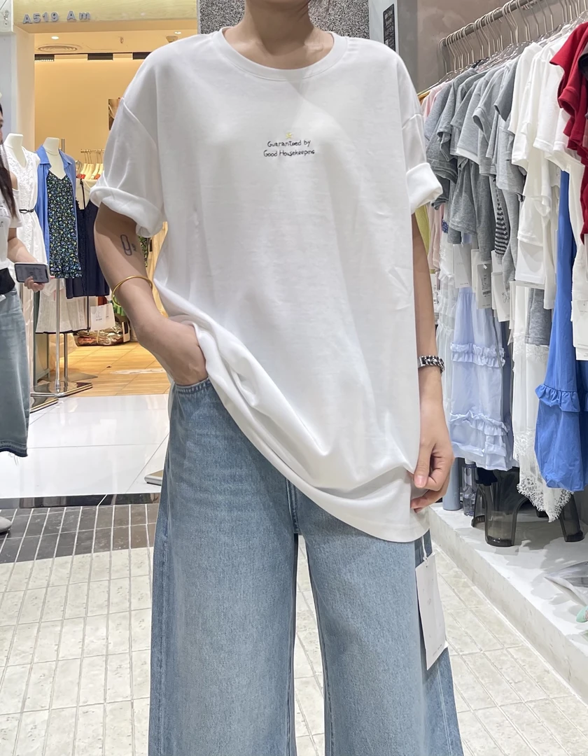 君羊#780夏季福利背后重工艺短袖上衣，衣长：73cm