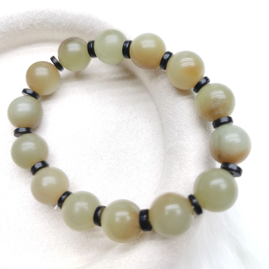 纯天然和田且末糖料单圈百搭时尚玉手串手串