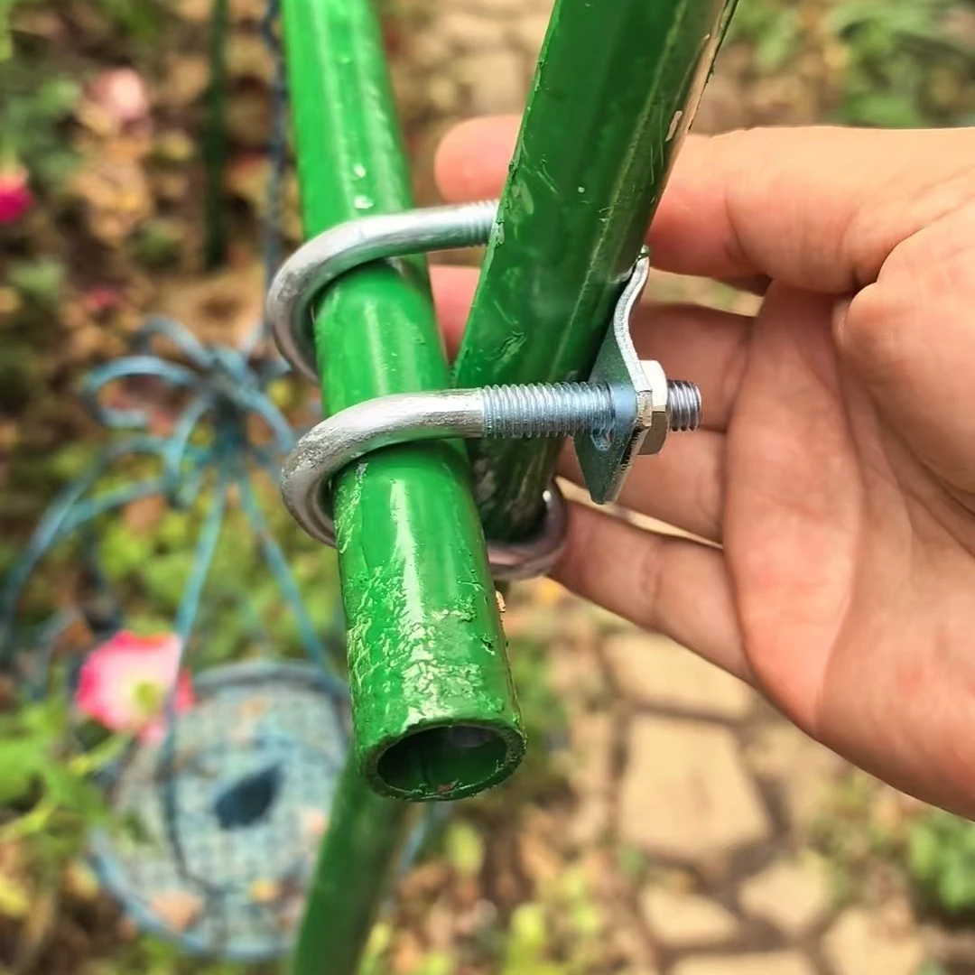 4分20㎜管十字U型卡扣管卡双u镀锌管卡多用途管固定抱箍架子连接件