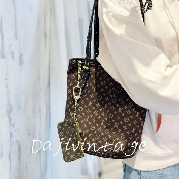 大吉中古/LV丹宁小水桶单肩包带零钱子包