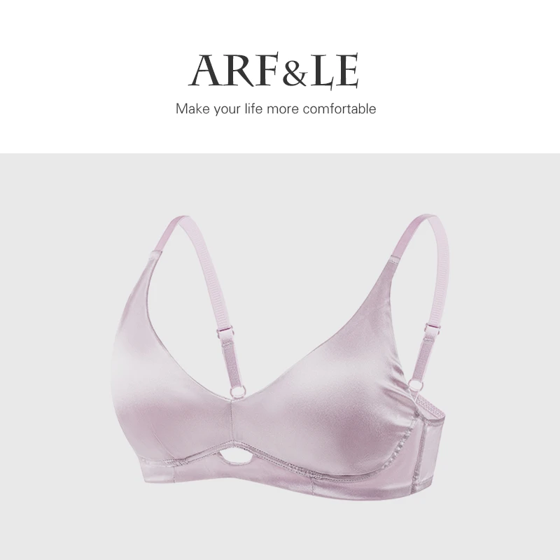 19姆米缎面真丝超薄文胸 双面桑蚕丝无钢圈镂空女士内衣02S256