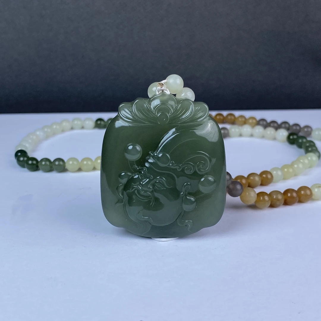 A052 和田玉 喜财连连水沁佩