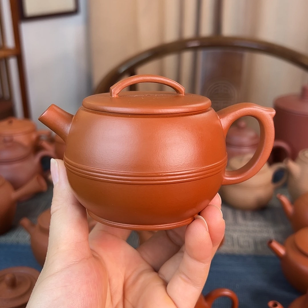 茶壶紫砂精品原矿 线圆 小红泥 245cc
