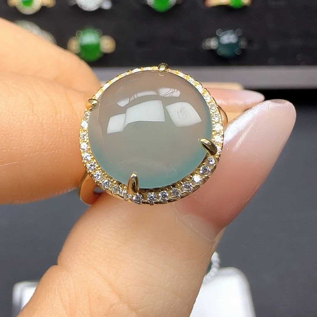 银S925镶嵌戒指翡翠