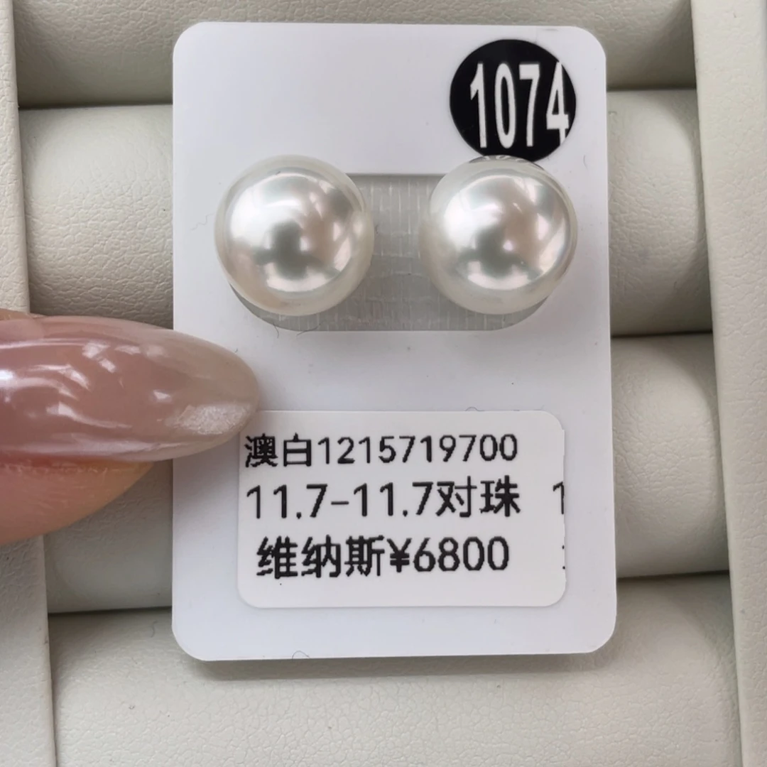 定制海水珍珠未镶嵌耳饰澳白维纳斯11.7-11.7mm