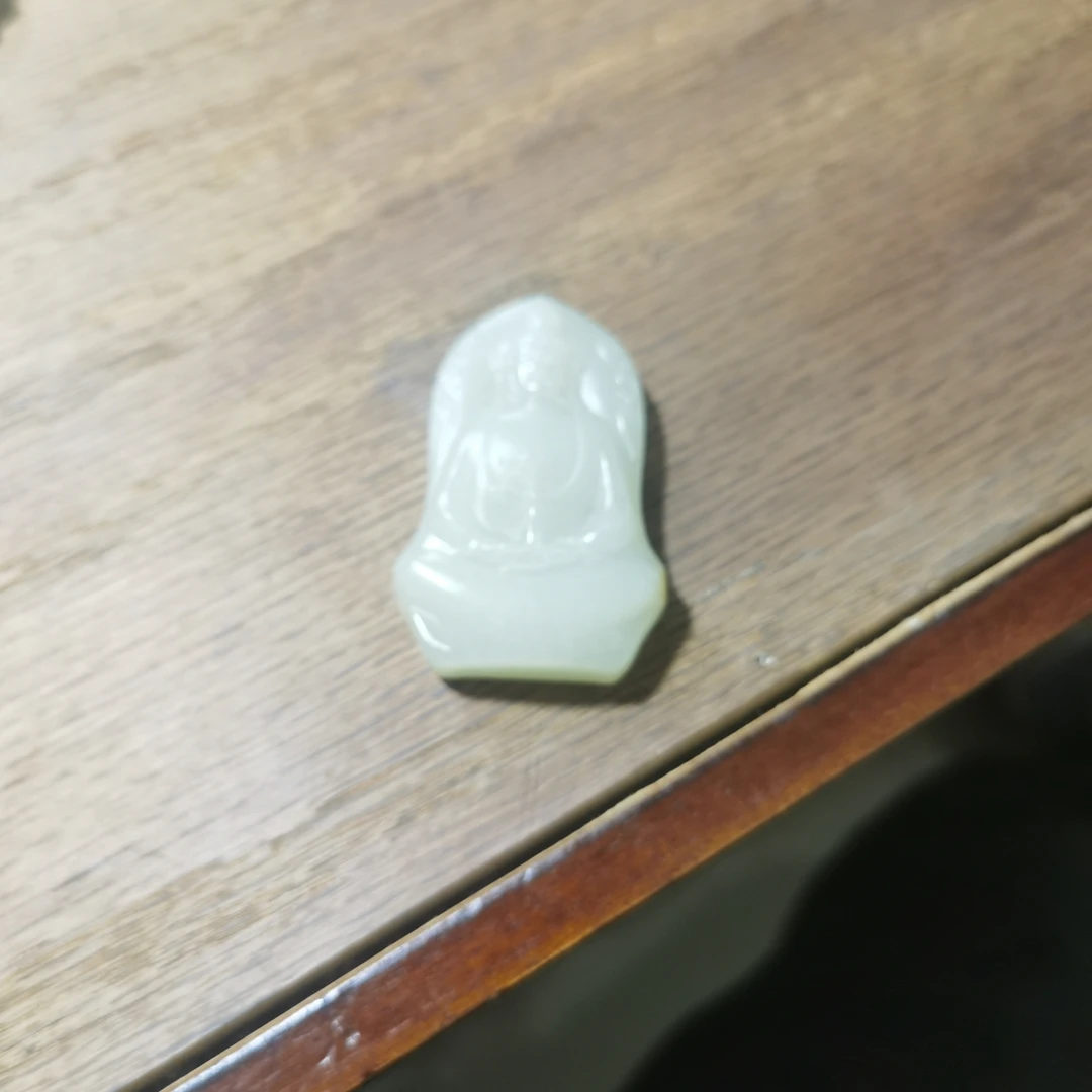 和田玉双面雕刻观音牌