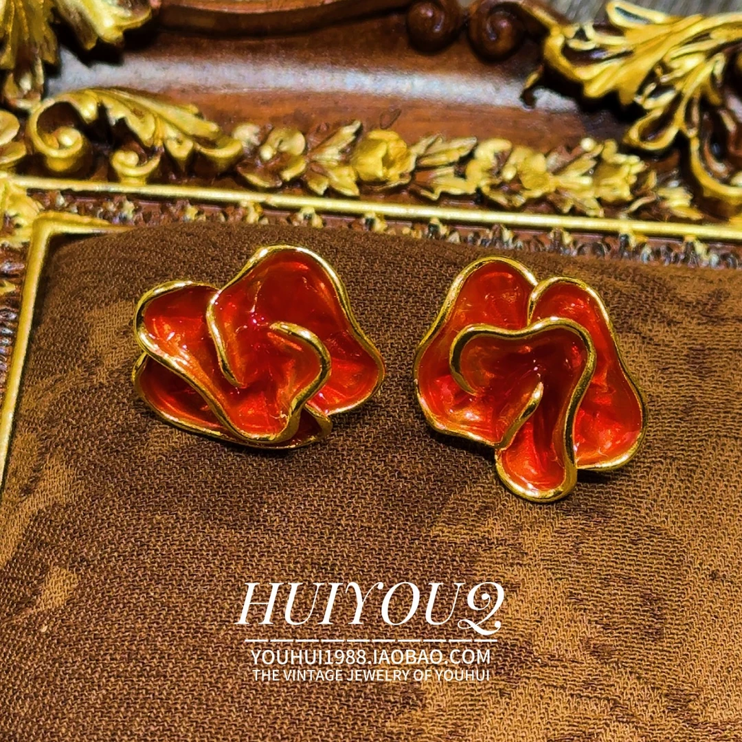 铜合金耳饰 铜合金耳饰 铜合金【秋霞】高级溢彩耳钉163