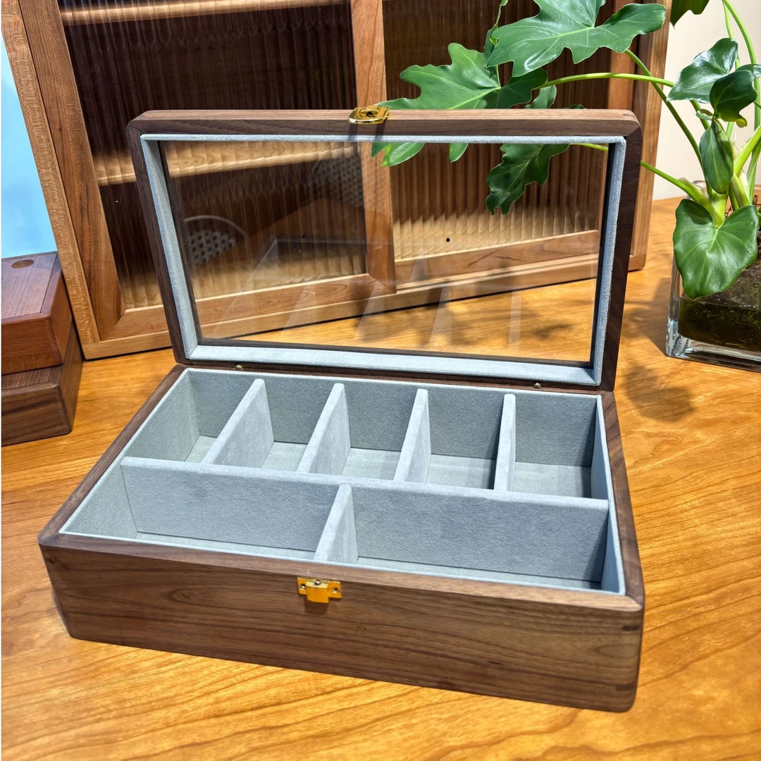 微瑕清仓专属7格黑胡桃首饰盒30*18*19
