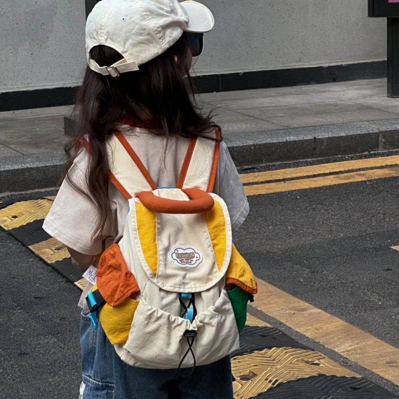 亲子新款日韩百搭时尚休闲双肩包男女童出游登山背包儿童开学书包