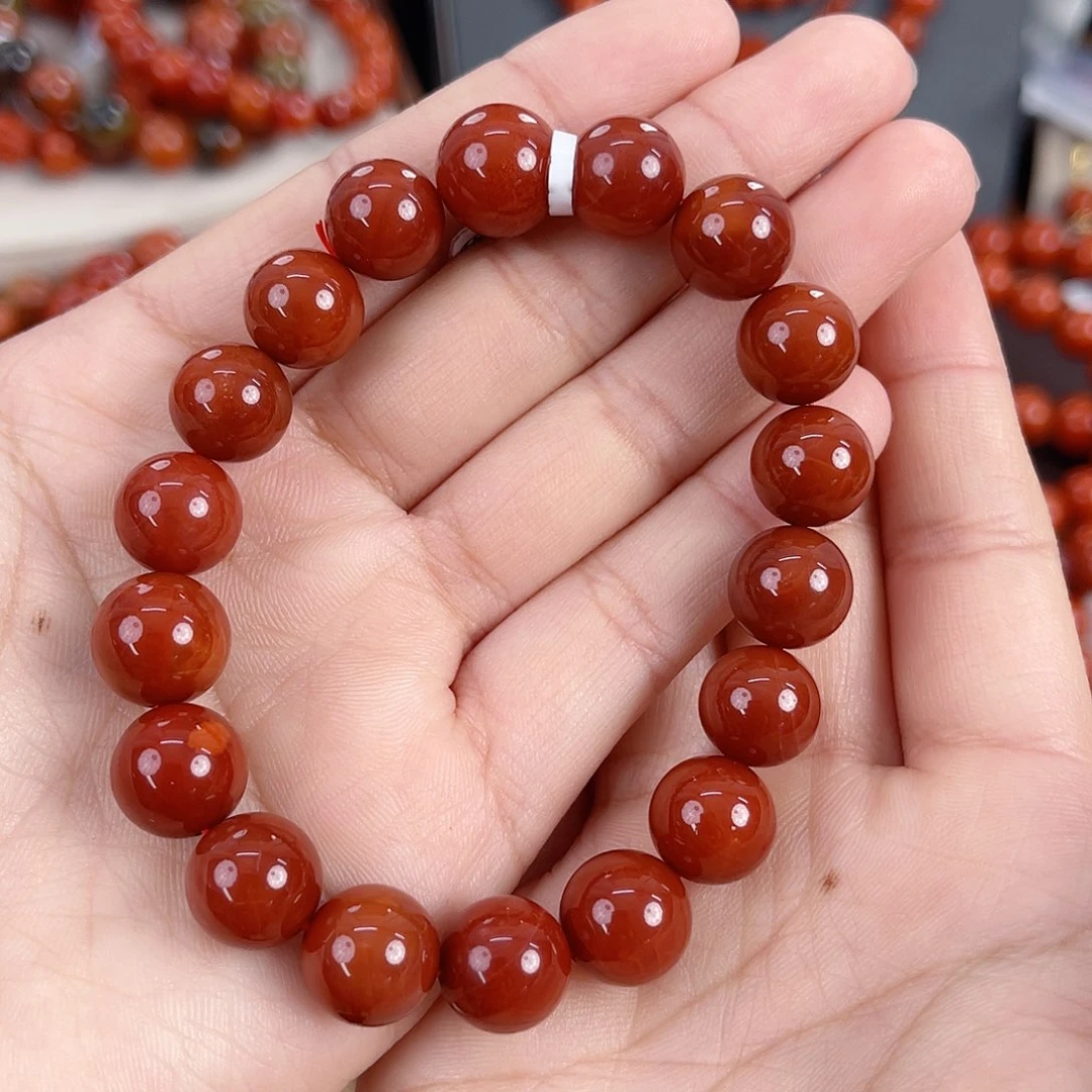 南红玛瑙未镶嵌瓦西牛血红满肉单圈11mm