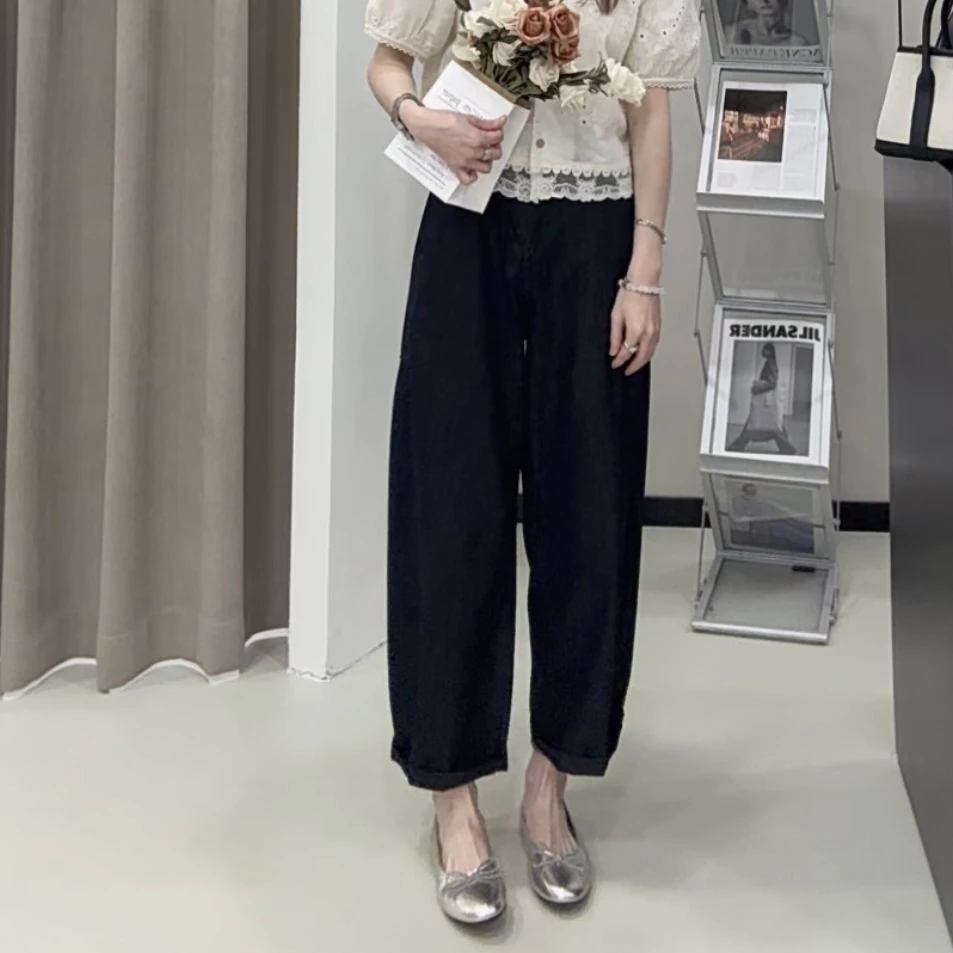 【ZMMY严选私服】新款复古休闲显瘦百搭腰带牛仔弯刀裤5041404