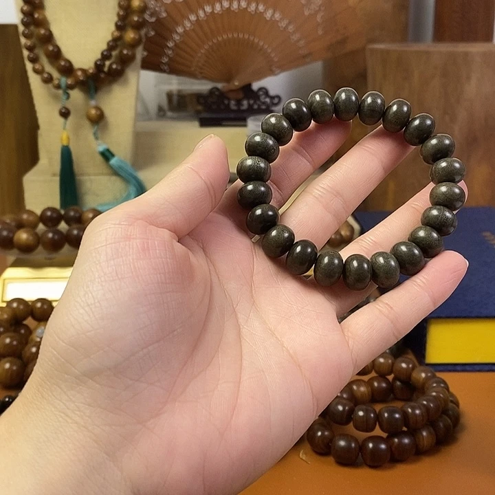 檀香木老山檀香阴沉9-12算盘珠手串