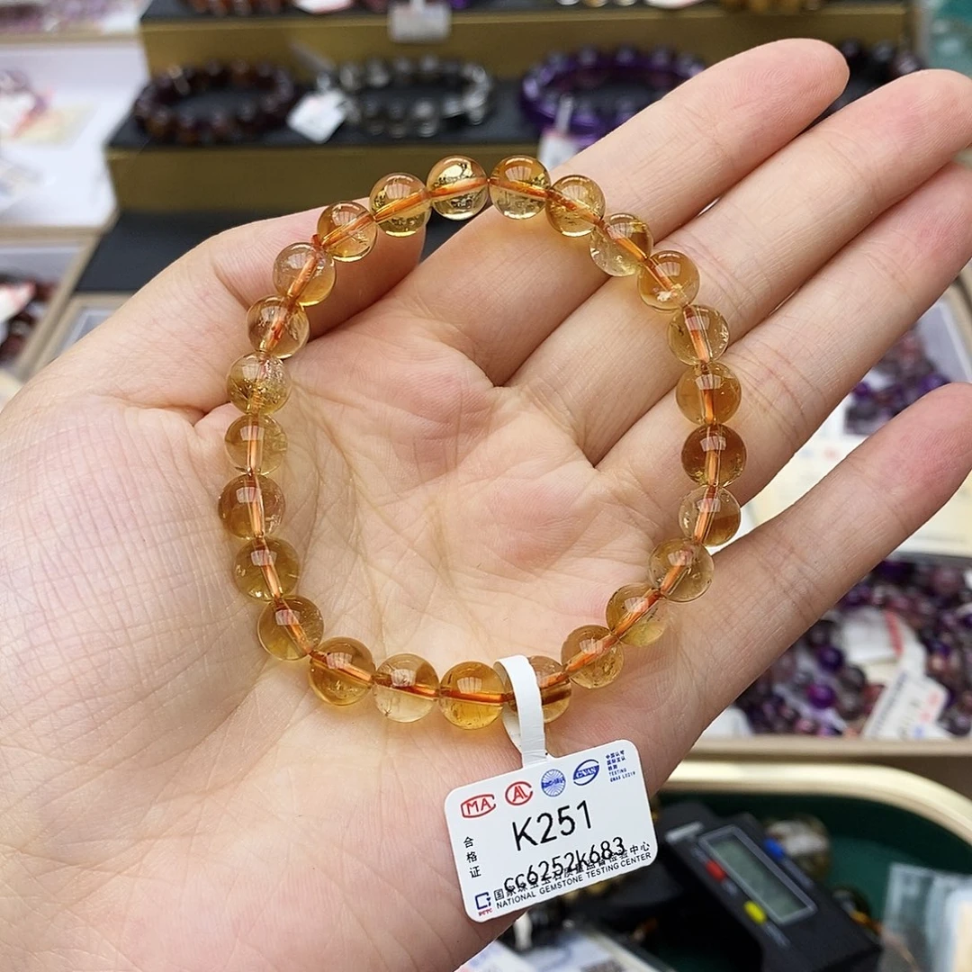 未镶嵌手链水晶K251 黄塔晶 7m+
