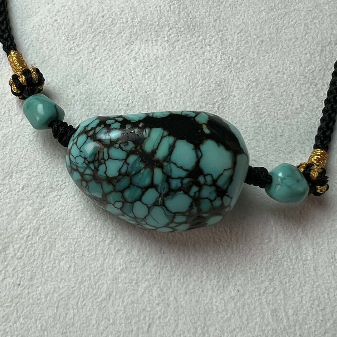 充填绿松石绿松石随形水滴吊坠