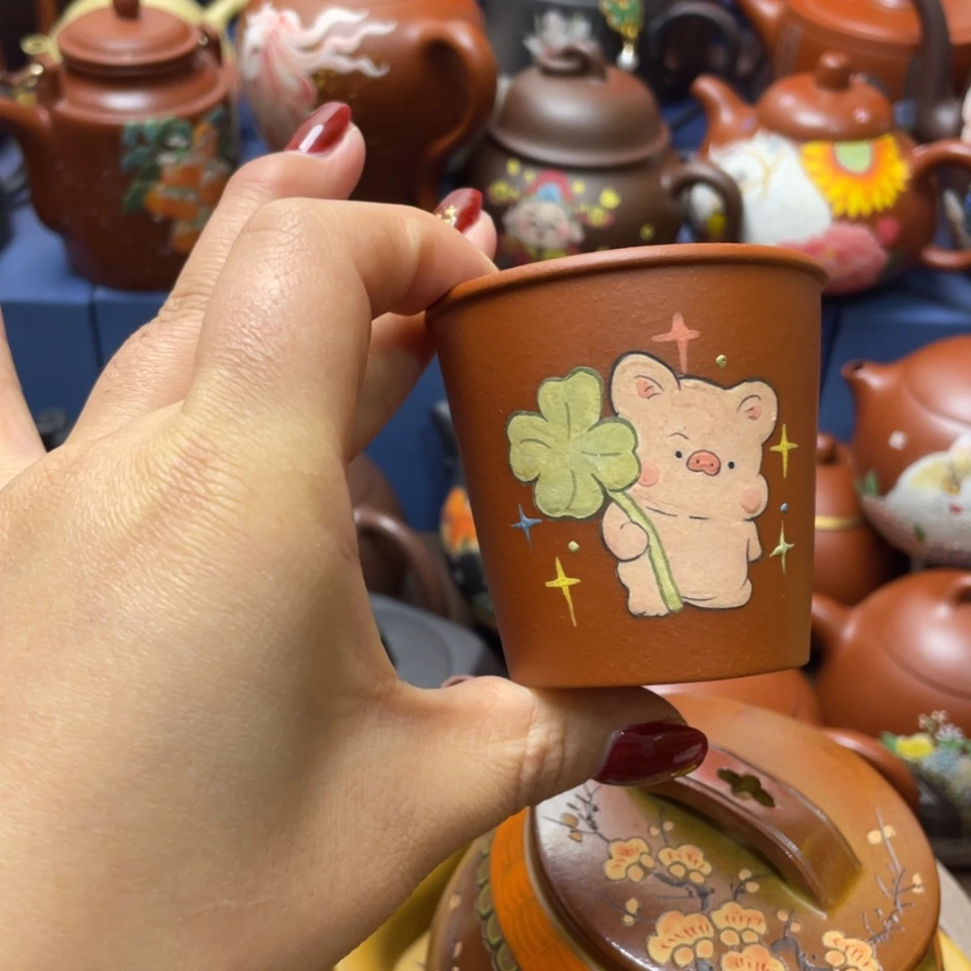 茶杯红泥紫砂主人杯80cc